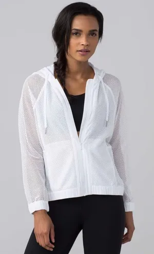 Lululemon Women’s Mesh On Mesh White Lightweight‎ Jacket Size Small/4 thumbnail 1