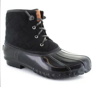 Nautica Black Quilted Short Rain Boots thumbnail 1