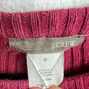 J.Crew Pink Ribbed Sweater Buckle Belt Soft Classic Preppy Coquette‎ Medium thumbnail 3