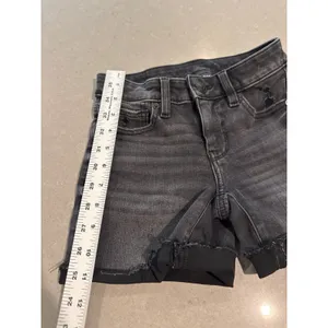 American Eagle Girls Black Wash Distressed Denim Jean Shorts Size 000‎ thumbnail 2