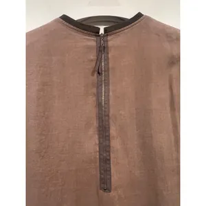 90s Minimalist Linen Blend Utility Shift Dress Khaki Brown Small thumbnail 6