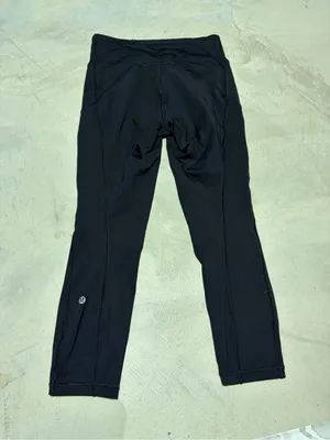 Lululemon Black final lap crop Athletic Leggings 8 thumbnail 9