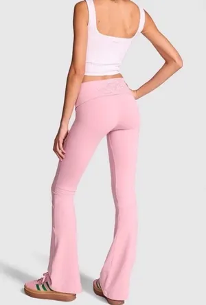 Victoria’s Secret PINK Y2K Bling Cotton Foldover Flare Leggings No Size Tag Sm? thumbnail 1