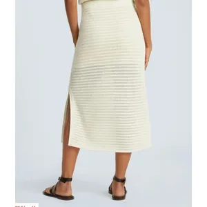 Everlane The Crochet Knit Skirt In Cream White Medium Organic Cotton thumbnail 2
