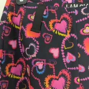 I.AM.GIA Womens Rylee Cropped Pants Black Pink‎ Hearts Stretch XS thumbnail 9