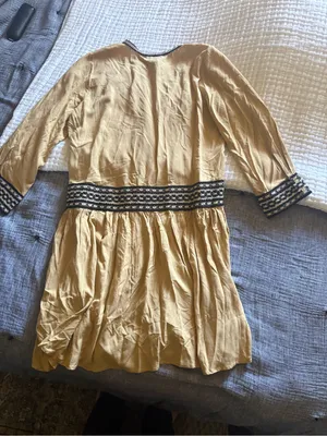 Wrangler Retro tan boho long sleeve mini dress size M thumbnail 4