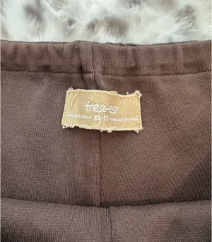 Free People Freest Brown Linen Mini Skort thumbnail 5