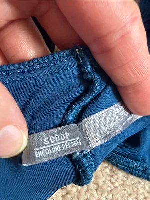 Aerie Peacock Teal Blue Textured Square Scoop Neck Bikini Top. Size Medium thumbnail 4