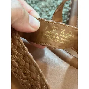 American Eagle Women Brown Woven Raffia Platform Flip Flop Sandals Size 9 thumbnail 6