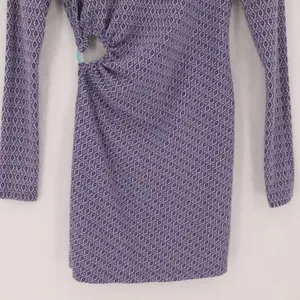Zara‎ Geometric Knit Cutout Mini Dress Womens Size XS Purple Open Back Mod Retro thumbnail 8