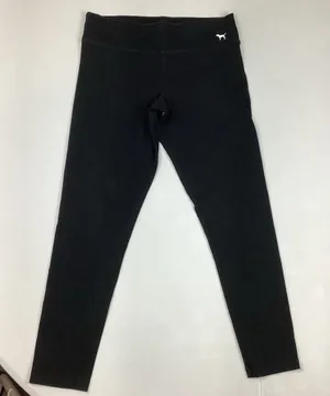 PINK - Victoria's Secret Black Classic Cotton Leggings Dog Logo Size Large thumbnail 1