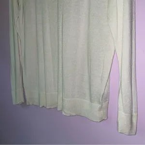Jeanne Pierre Size M White Cashmere Blend Sweater Lightweight Knit Preppy thumbnail 3