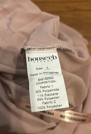 House Of CB Azura Pink Devore Midi Dress size L thumbnail 9