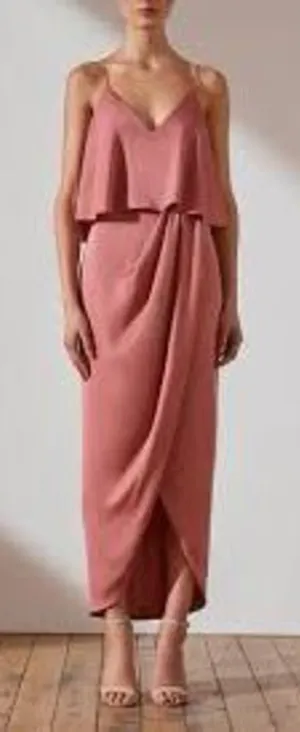 Shona Joy nwot LUXE COCKTAIL FRILL DRESS - ROSE thumbnail 1