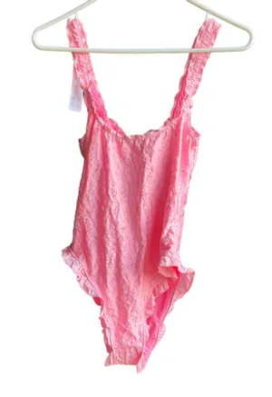 Frankie's Lucia Eyelet NWT Size Medium Pink Swim Swimwear thumbnail 2