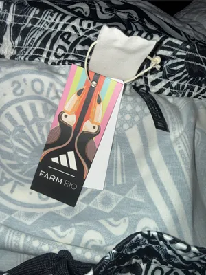 NWT Adidas x Farm Rio Skirt Black White Graphic Print JD6312 Large Streetwear thumbnail 7