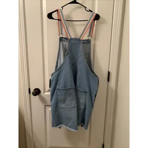 Take Pride Target Women's QUEEN Blue Denim Bib Overalls Rainbow Choose Your Size thumbnail 5