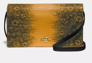 Coach Hayden Anna Foldover Lizard Embossed Leather Crossbody Clutch thumbnail 1