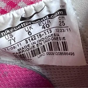 Nike Air Force 1 Lows Pink White Grey Shoe Size 7Y or 8.5 #619 thumbnail 7