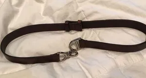 Brown leather adjustable belt size small thumbnail 1