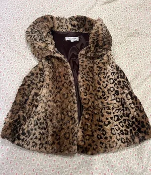 Lovely Melody Leopard-Print Faux Fur Hooded Coat - Brown thumbnail 1
