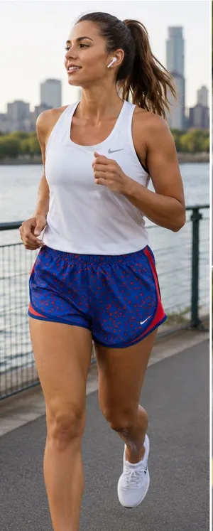 NWT Nike Dri-FIT Tempo Running Shorts Blue Red Stars 3X Plus Size thumbnail 1