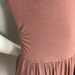 Zesica Dress Off One Shoulder Dropped Waist Brown Clingy Fitted Small Sleeveless thumbnail 14
