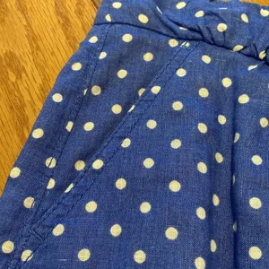 J Crew Linen Polka Dot Lined w Pockets Elasticated Waist Ribbon Tie Skirt 8 thumbnail 3