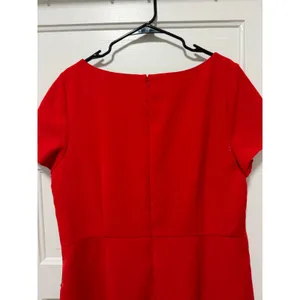 Ann Taylor plus size Red Side Button Sheath Dress Short Sleeve Scoop Neck Lined‎ thumbnail 7