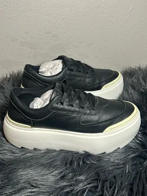 UGG MARIN MEGA TRAINERS PLATFORM LEATHER SNEAKERS SHOES BLACK Sneaker Sz 8.5 thumbnail 5