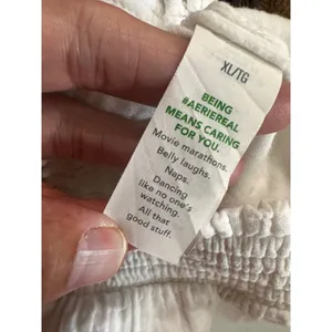 Aerie Womens XL White Cotton Gauze Smocked Waist Beach Summer Shorts Relaxed Fit thumbnail 6