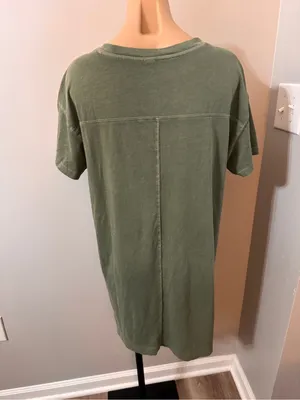 Old Navy T-shirt Dress Washed Olive Green Medium thumbnail 3