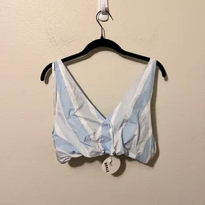 STAUD NWT Striped Twist Crop Top Size S Coachella Vacation thumbnail 5