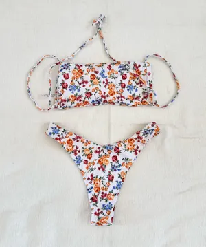 NWOT Cupshe backless stringy cute cheeky Floral Bikini Set vacation beach thumbnail 4