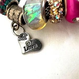 NRQ Avon pink heart tinkerbell rose charm bracelet thumbnail 3
