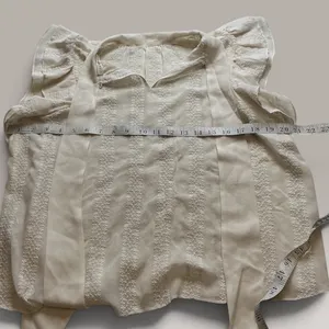 Ulla Johnson Ivory 100% Silk Embroidered Ruffle Tie Neck Blouse Top Size 0 thumbnail 6
