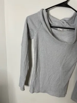 Abercrombie & Fitch Women’s Long Sleeve Top Gray Medium Vtg Y2K Excellent Condition thumbnail 4
