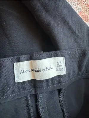 Abercrombie & Fitch Slim Straight Tailored Trouser Pants Black Size 25 SHORT thumbnail 2