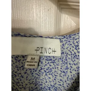 Pinch Womens Blue White Printed Ruffle Mini Dress Sleeveless Tiered Size M thumbnail 3