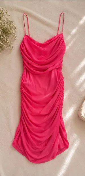 Hello Molly ruched mini dress blush pink color thumbnail 1