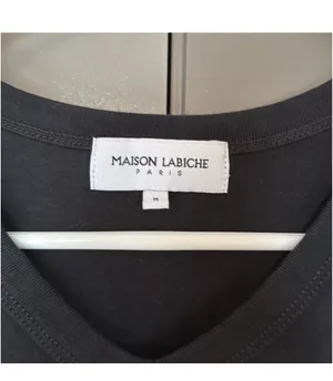 Maison Labiche Poitou Tshirt French Touch Color Black Size Medium Slight V Neck thumbnail 4