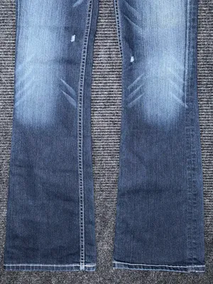 Vintage Y2K Buckle BKE Sabrina Low Rise Flare Jeans Sz 26 x 32.5 Dark Distressed thumbnail 5