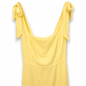 NEW Lulus Summer Invite Yellow Chiffon Tie-Strap Tiered A-Line Midi Dress Small thumbnail 6