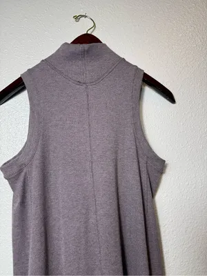 Lululemon‎ Gone for the Week Dress Mock Neck Ribbed Sleeveless Swing MidiTaupe S thumbnail 7