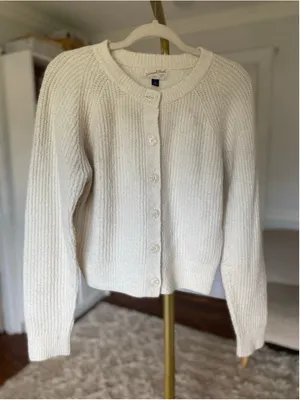 Universal Threads Ivory Cream Cardigan Button Front Knit Nantucket Preppy Prairie thumbnail 2