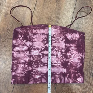 American Eagle Women's Plum & Pink Tie Dye Cropped Cami Top Elastic Strap Small thumbnail 7