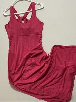 Athleta Raspberry Pink Cross-Back Tank Chemise thumbnail 1