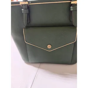 Michael Kors Voyager Medium Top Zip Tote Dark Green Saffiano Leather Handbag thumbnail 8