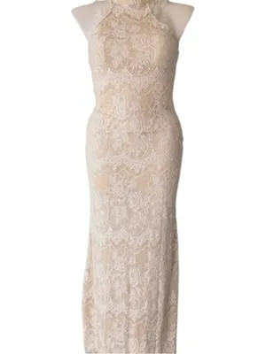 Bohemian Chic Ivory Lace Maxi Dress thumbnail 6