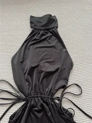 Oh Polly Eulalie High Neck Mini Dress Black thumbnail 3